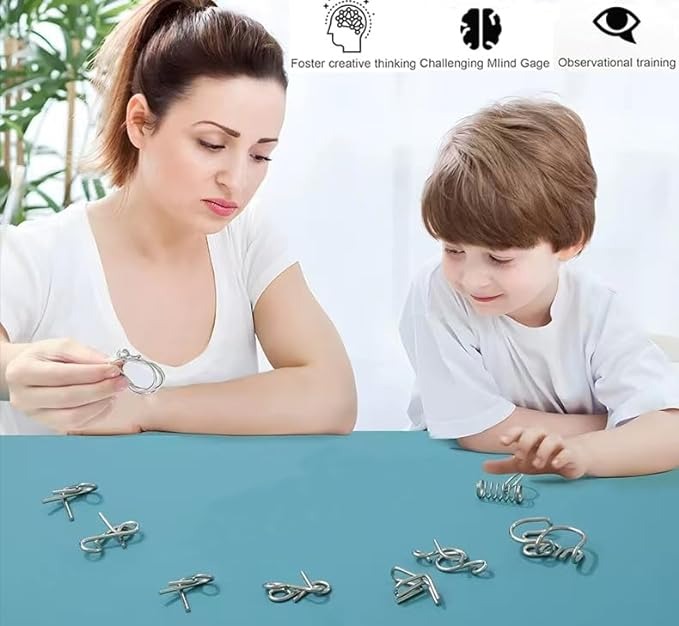 Metal Wire Puzzle Set of 24 with Pouch