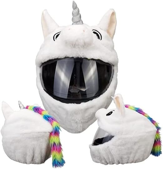 Funny Cartoon Plush Motorcycle Helmet Full Protective Cover