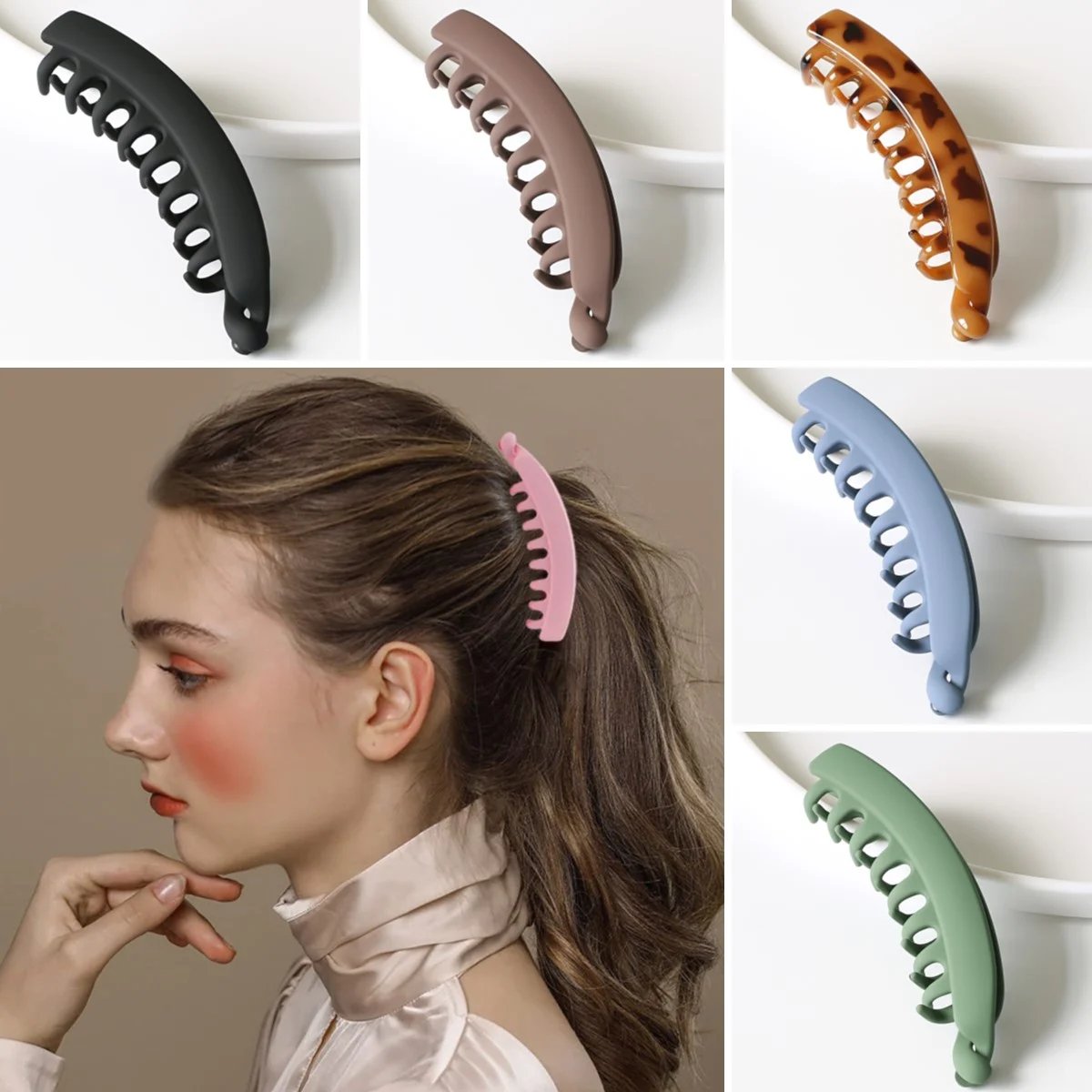 💝💝BUY 1 GET 1 FREE-Large Banana Hair Clips Non-slip Ponytail Holder Clip for Women and Girls