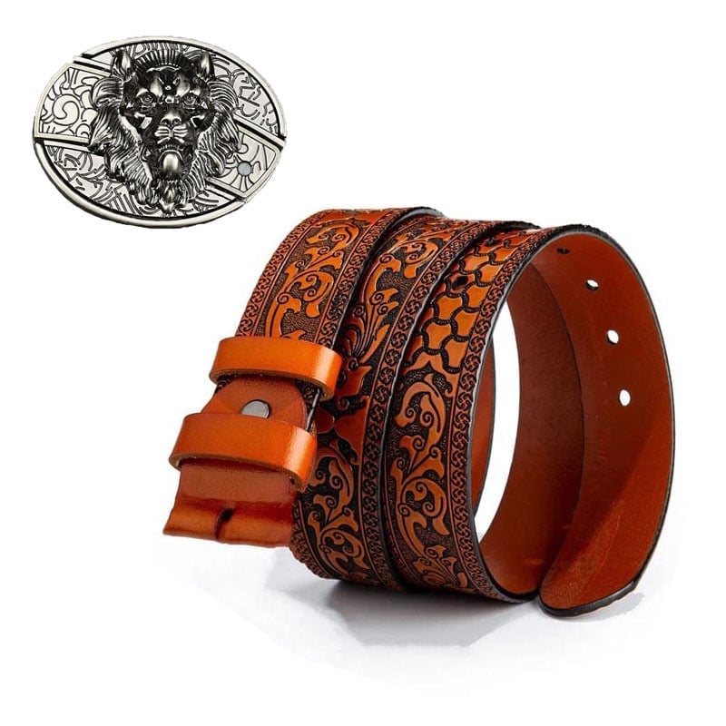Fashion Punk Men's Genuine Leather Belt With Knife