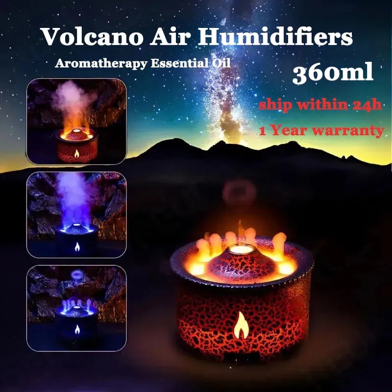 Volcano Flame Air Humidifier - Oil Aroma Diffuser