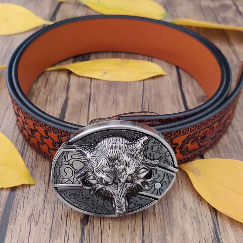 Fashion Punk Men's Genuine Leather Belt With Knife