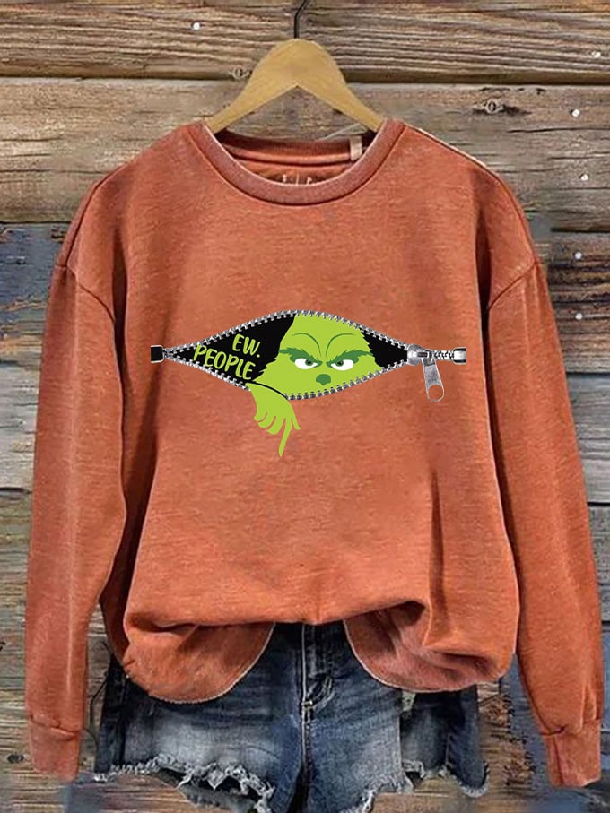 Women's Ew People Christmas Print Sweatshirt