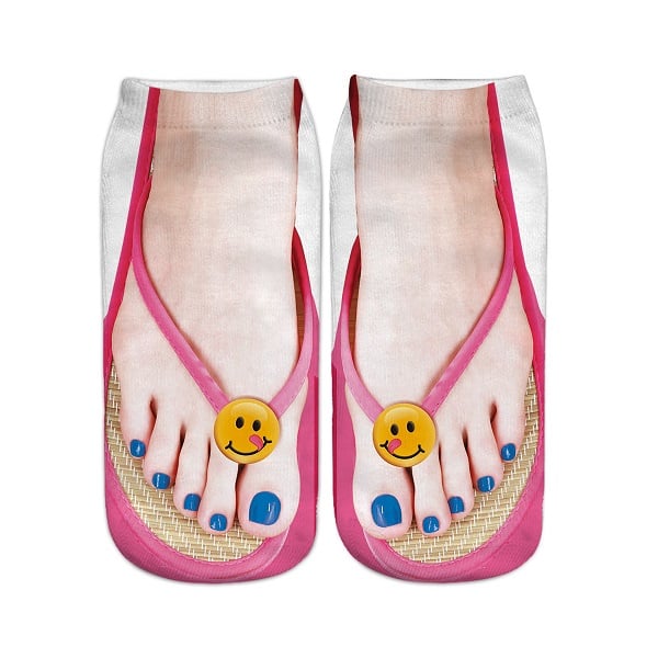🔥BUY MORE SAVE MORE —Women Manicure Print Flip Flop Socks