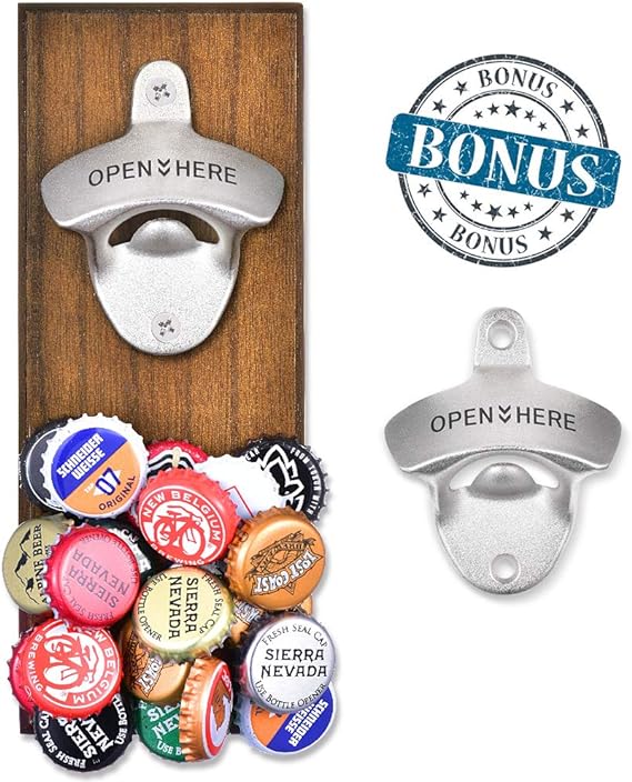 Gifts for Fathers Day Men Dad, Wall Mounted Magnetic Beer Bottle Opener