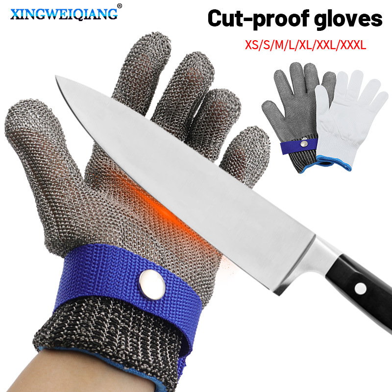 Anti-cutting metal gloves cutting and slaughtering chainsaw operation labor protection hand protection stainless steel wire gloves