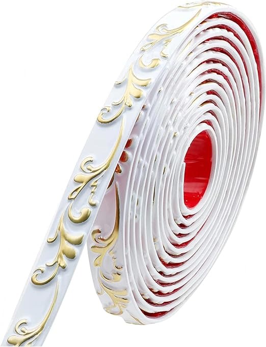 Flexible Molding Trim 3D Wall Edging Strip Self Adhesive, Peel and Stick Wall Trim for Door Mirror Frame Cabinet Photo Frame Home Decor
