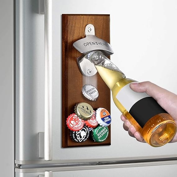 Gifts for Fathers Day Men Dad, Wall Mounted Magnetic Beer Bottle Opener