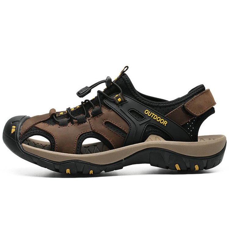 ✨  Perfect for Outdoor Adventures! ✨Men's Sport Sandals: Hiking! Beach! Water-Resistant! Closed Toe Leather!