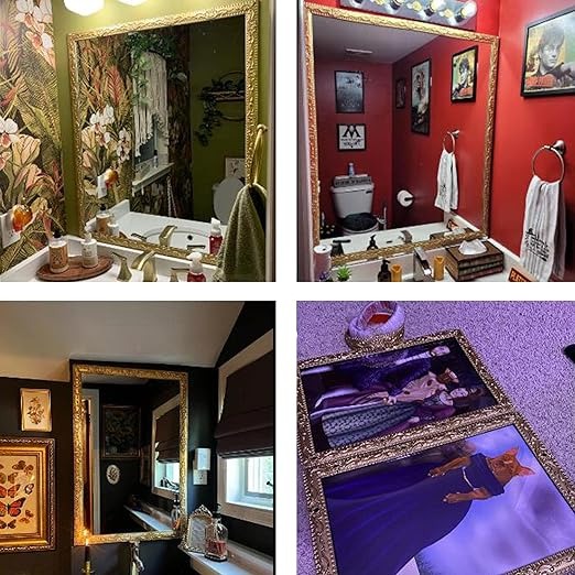 Flexible Molding Trim 3D Wall Edging Strip Self Adhesive, Peel and Stick Wall Trim for Door Mirror Frame Cabinet Photo Frame Home Decor