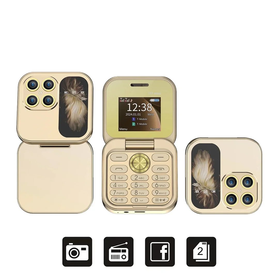[Counter genuine]2024 New Mini Flip Mobile Phone 2 SIM Card Small Display Foldable Cell Phone