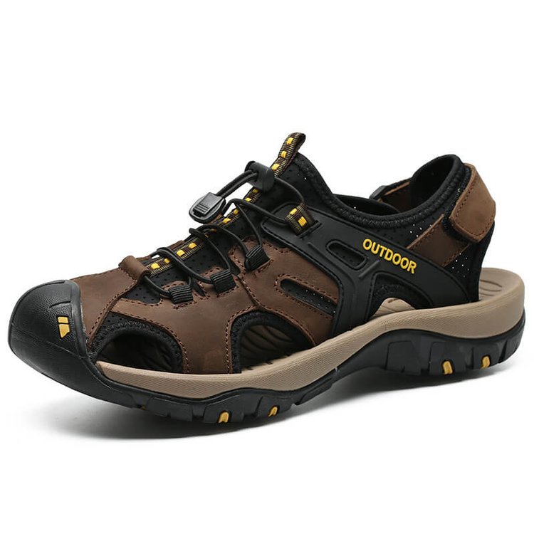 ✨  Perfect for Outdoor Adventures! ✨Men's Sport Sandals: Hiking! Beach! Water-Resistant! Closed Toe Leather!