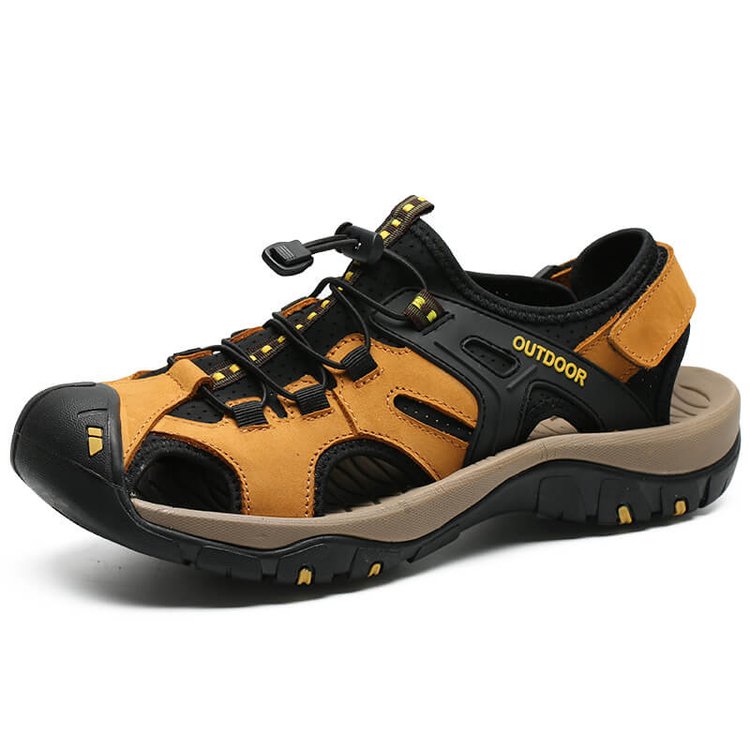 ✨  Perfect for Outdoor Adventures! ✨Men's Sport Sandals: Hiking! Beach! Water-Resistant! Closed Toe Leather!