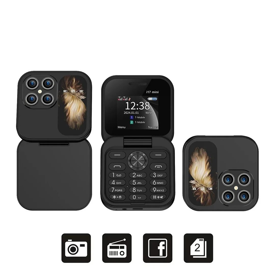 [Counter genuine]2024 New Mini Flip Mobile Phone 2 SIM Card Small Display Foldable Cell Phone