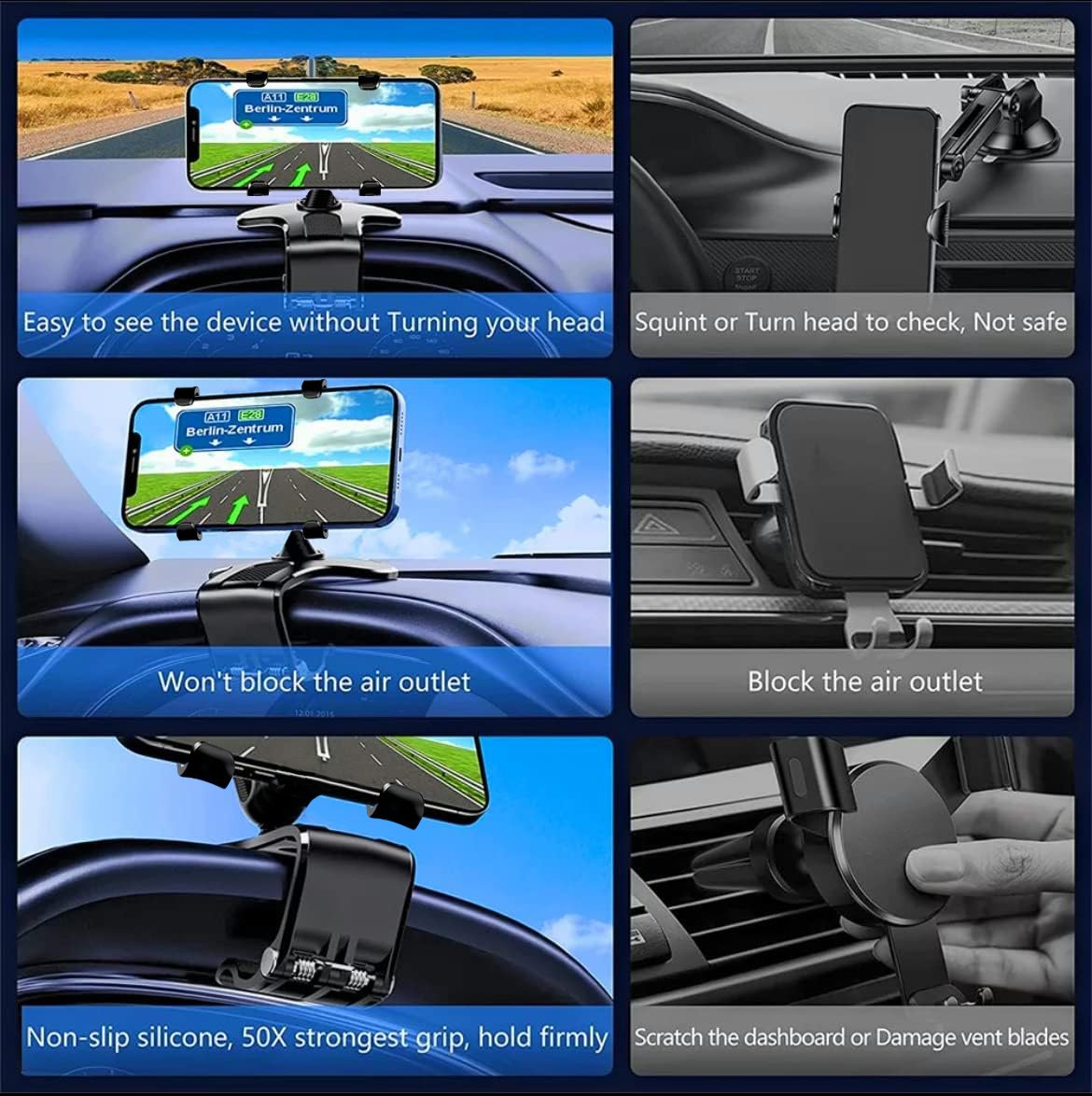 2024 True Upgraded🔥360°Multifunctional Car Dashboard Mobile Phone Holder