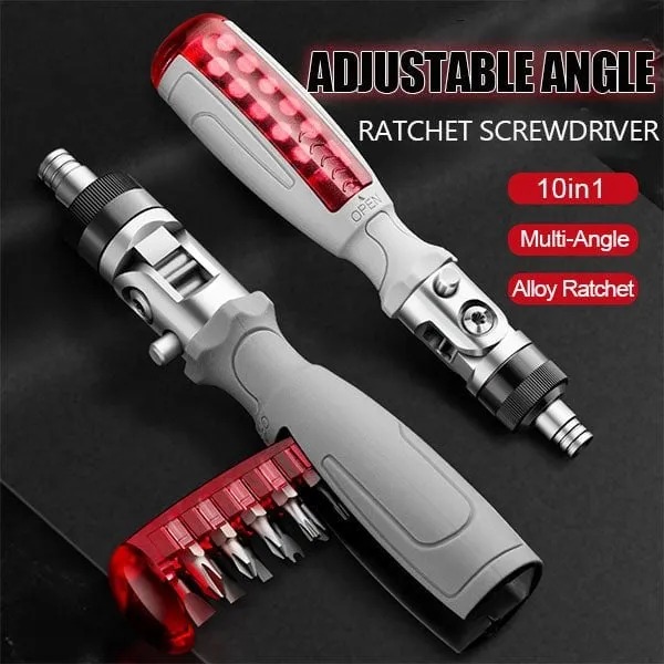 🔥2023 newest idea!🔥10 in 1 Multi-Angle Ratchet Screwdriver