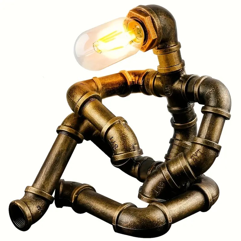 An Eye-Catching Ornament! - Creative Robot Style Steampunk Table Lamp Thanksgiving Day/Christmas gift