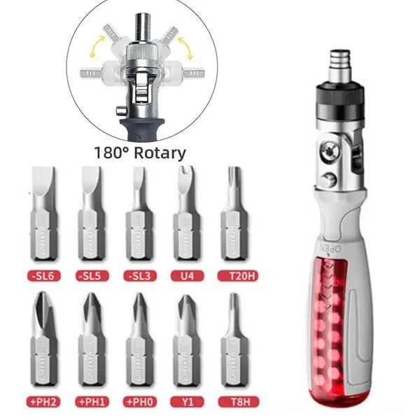 🔥2023 newest idea!🔥10 in 1 Multi-Angle Ratchet Screwdriver
