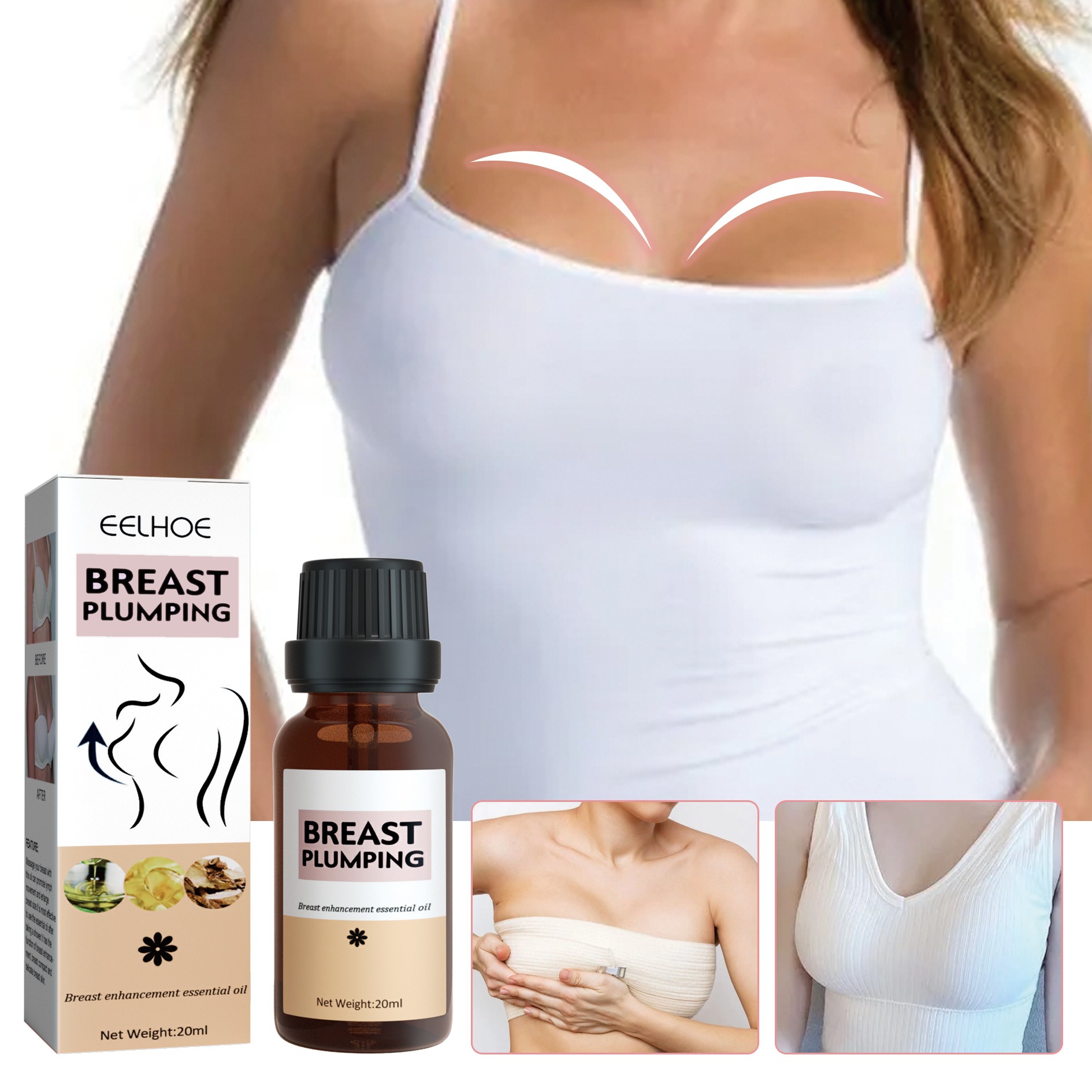 Breast Massage Essential Oil Gentle Moisturizing Breast Care Plump Firm Breast Plumping Massage Care