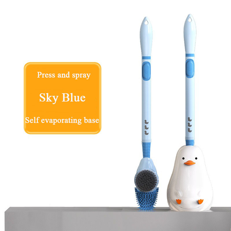 Cartoon Cute Duck Toilet Brush With Liquid Spray🏠