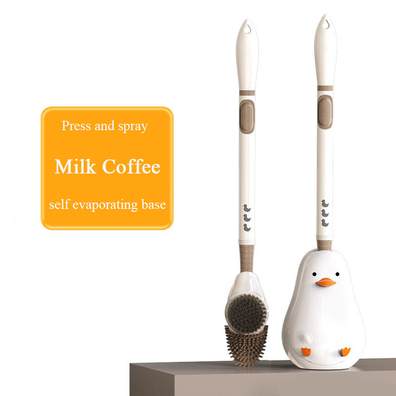 Cartoon Cute Duck Toilet Brush With Liquid Spray🏠