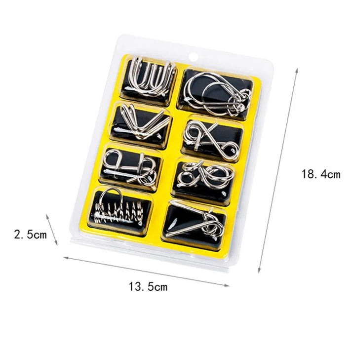 Metal Wire Puzzle Set of 24 with Pouch