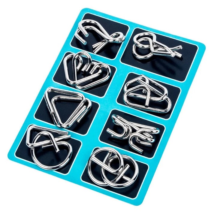 Metal Wire Puzzle Set of 24 with Pouch