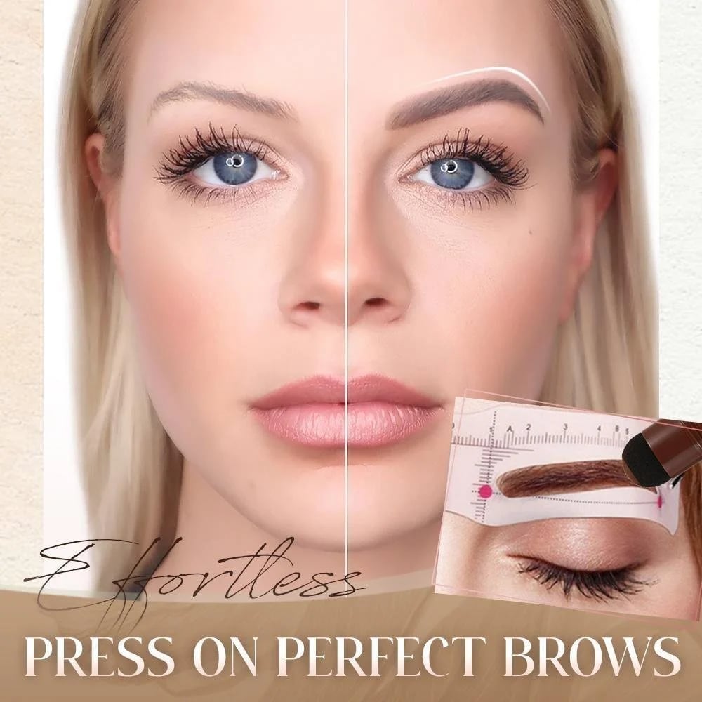 🔥Last day 75% OFF-3 In 1 multifunctional Waterproof Perfect Brows Stencil & Stamp Kit