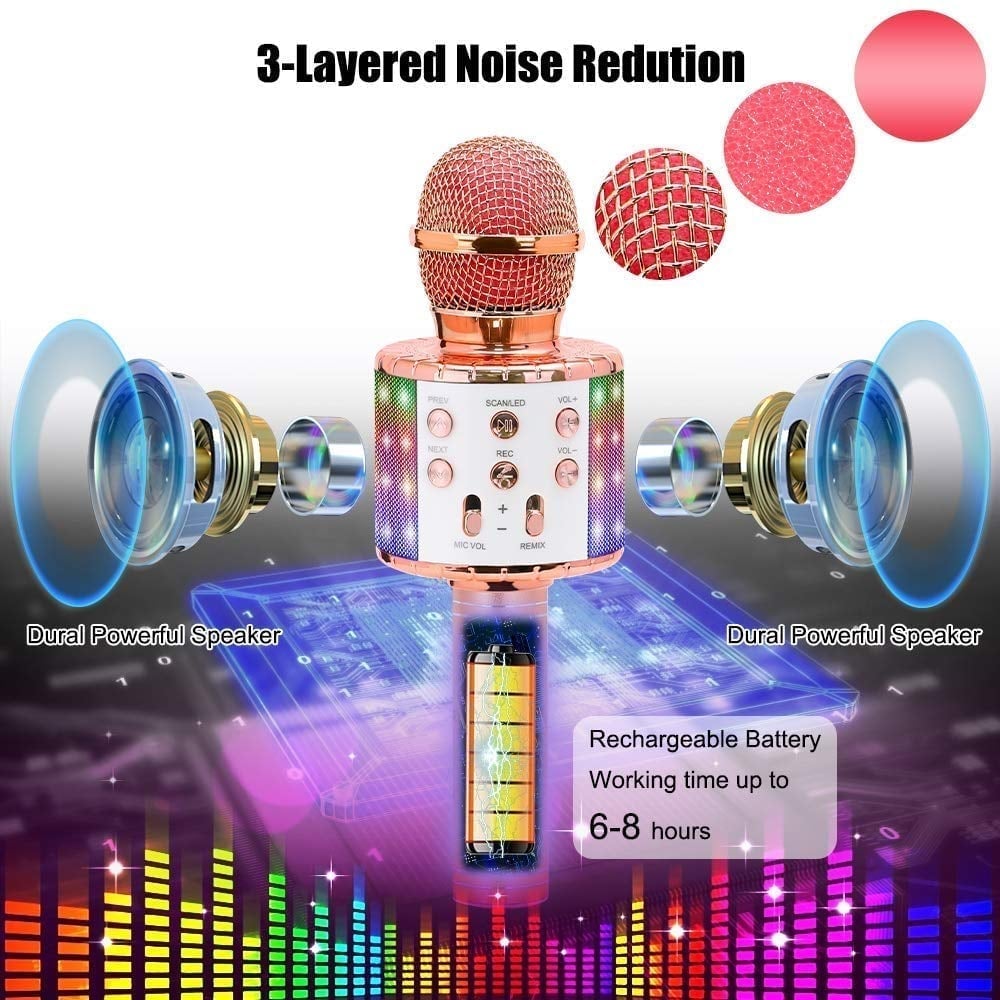 Wireless Bluetooth 3-In-1 Karaoke Microphone