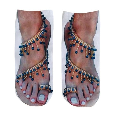 🔥BUY MORE SAVE MORE —Women Manicure Print Flip Flop Socks