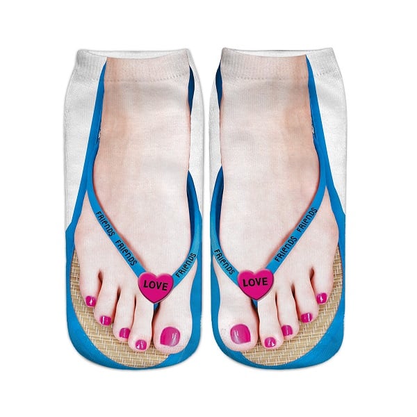 🔥BUY MORE SAVE MORE —Women Manicure Print Flip Flop Socks