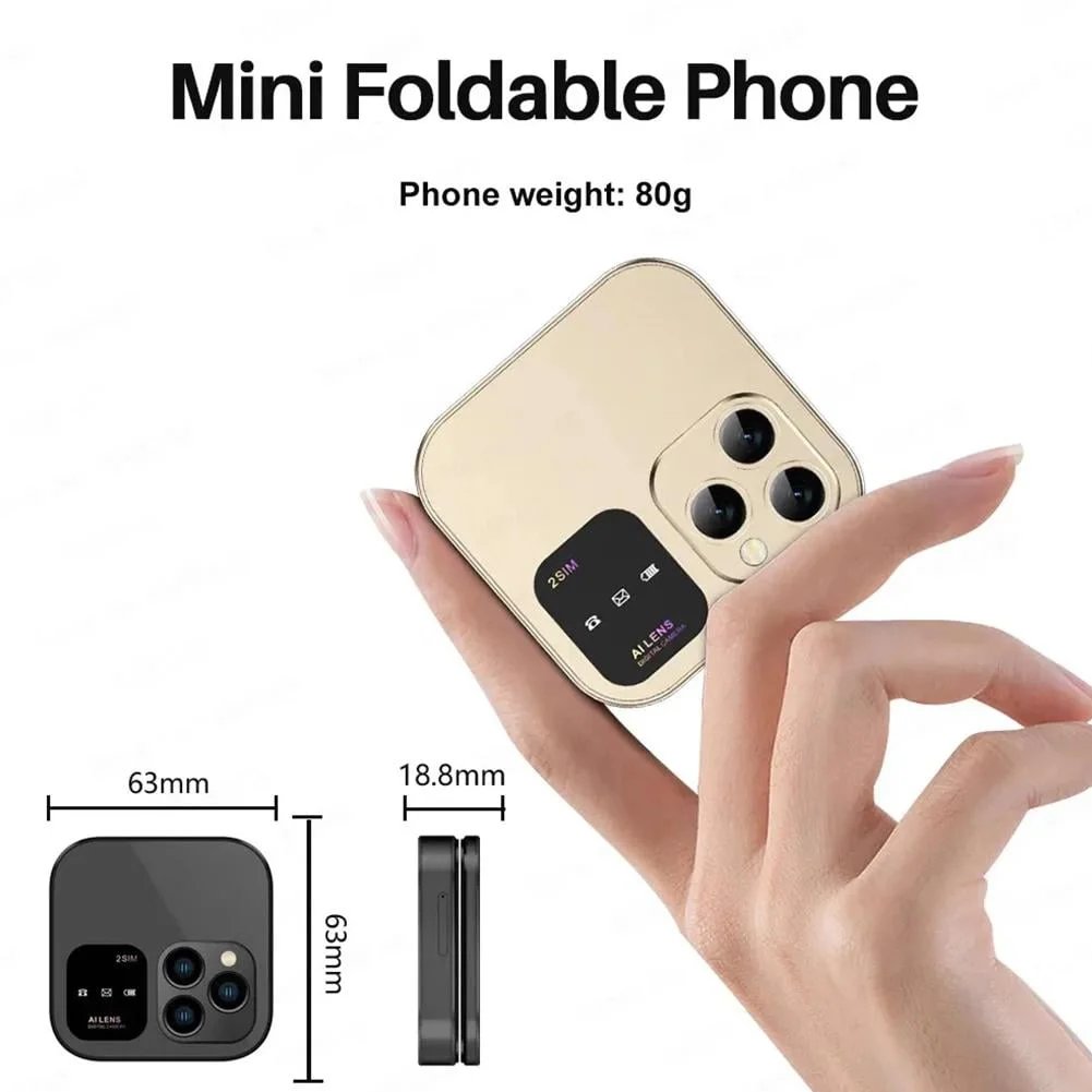 [Counter genuine]2024 New Mini Flip Mobile Phone 2 SIM Card Small Display Foldable Cell Phone
