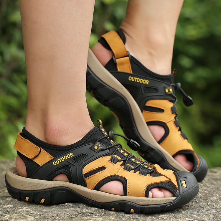 ✨  Perfect for Outdoor Adventures! ✨Men's Sport Sandals: Hiking! Beach! Water-Resistant! Closed Toe Leather!