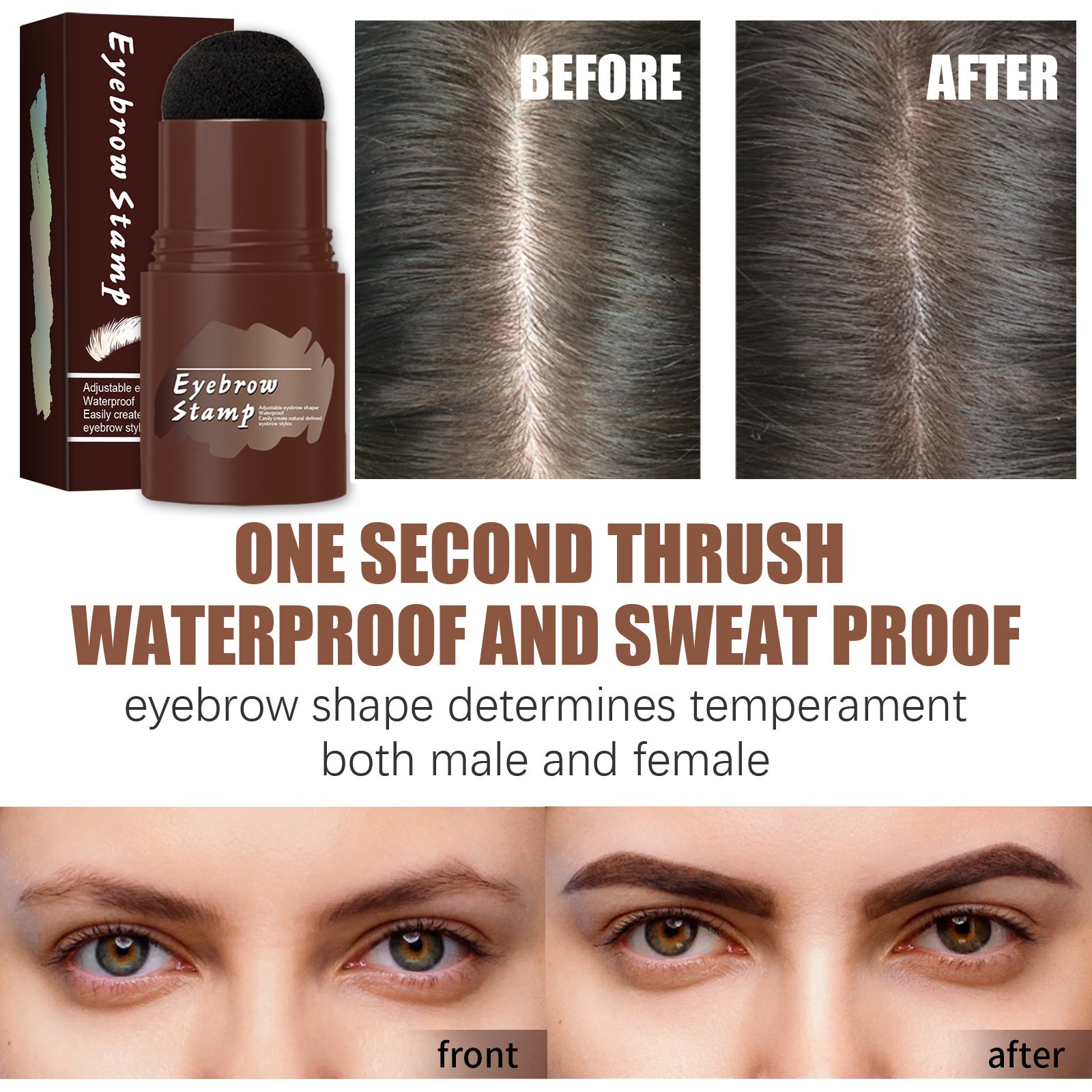 🔥Last day 75% OFF-3 In 1 multifunctional Waterproof Perfect Brows Stencil & Stamp Kit