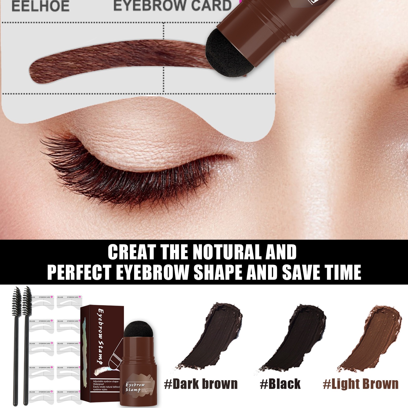 🔥Last day 75% OFF-3 In 1 multifunctional Waterproof Perfect Brows Stencil & Stamp Kit