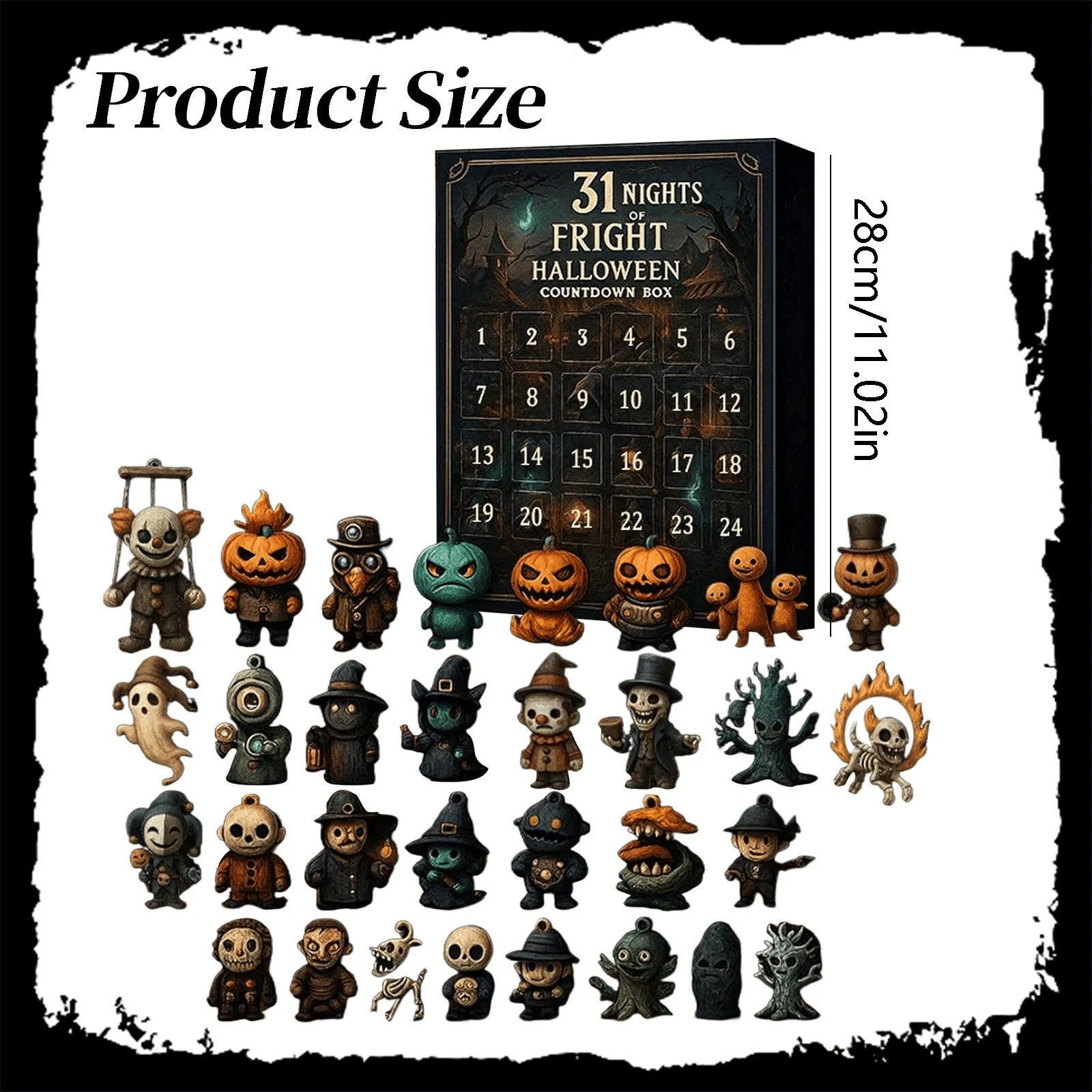 🔥LAST DAY 49% OFF🎃31 Nights of Fright – Halloween Countdown Box with Figurines