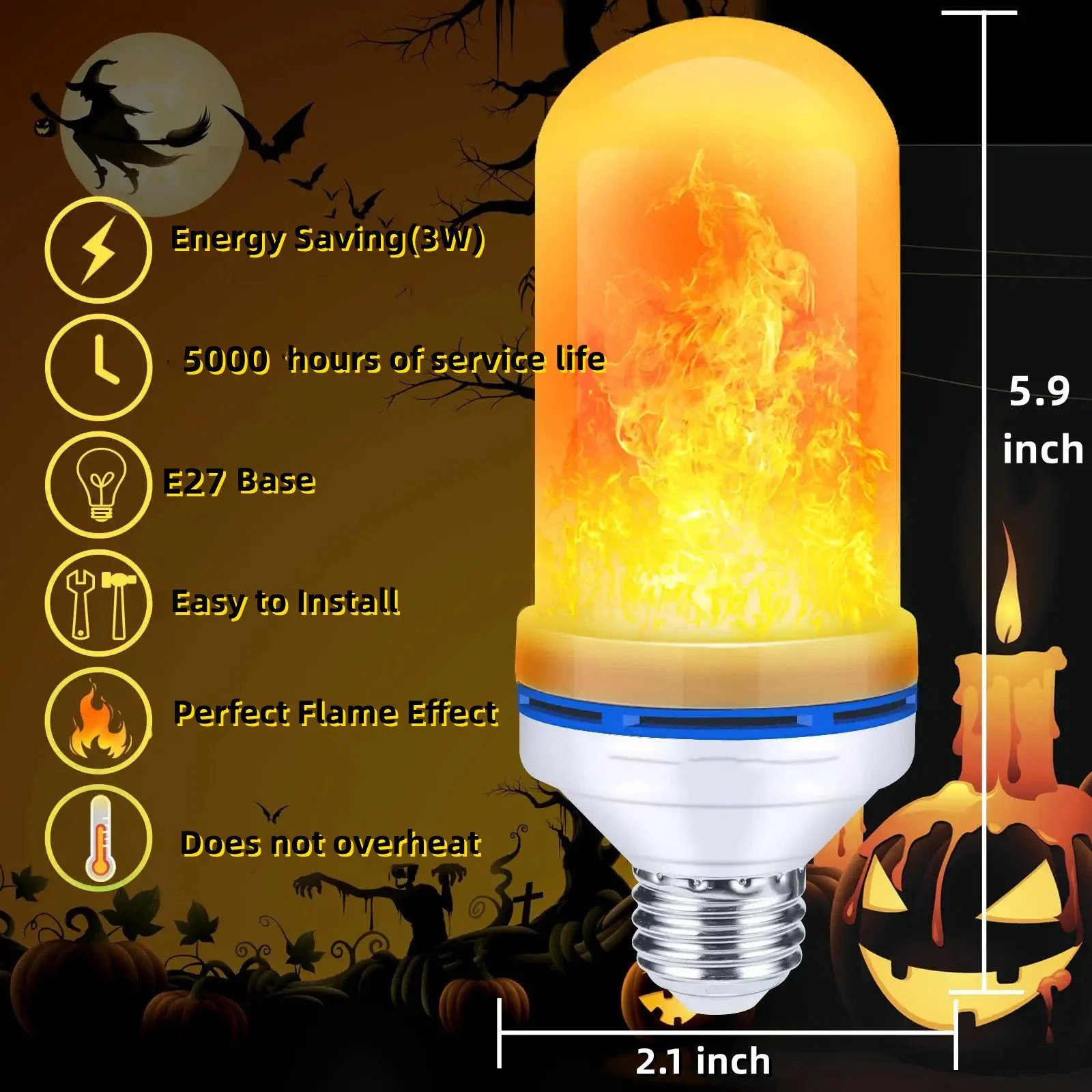 Huge sale 48% OFF-Today Only🔥2023 UPGRADE LED FLAME LIGHT BULB With Gravity Sensing Effect Imported from Germany