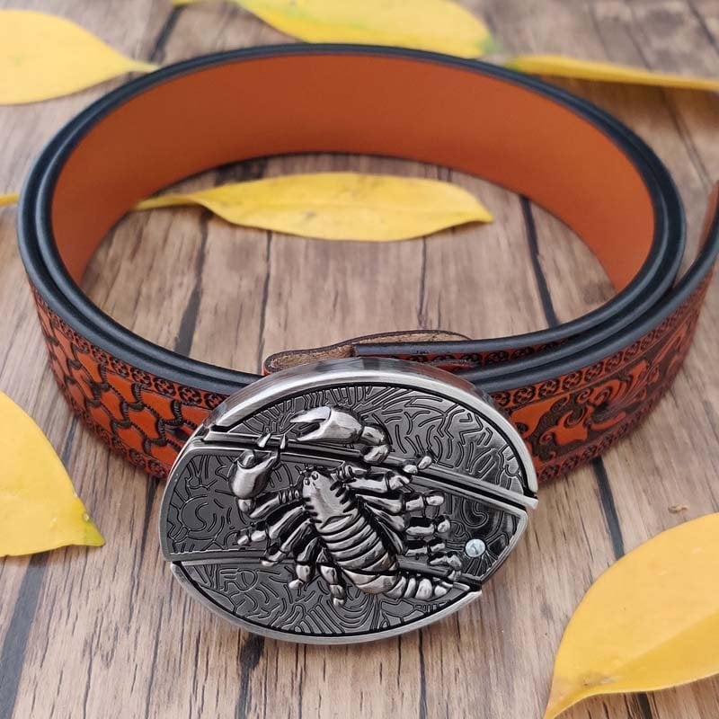 Fashion Punk Men's Genuine Leather Belt With Knife