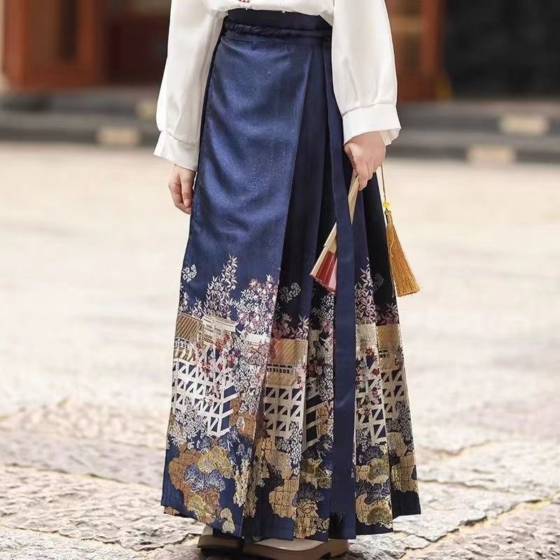 New Chinese-style High-end National Wind Horse-faced Skirt