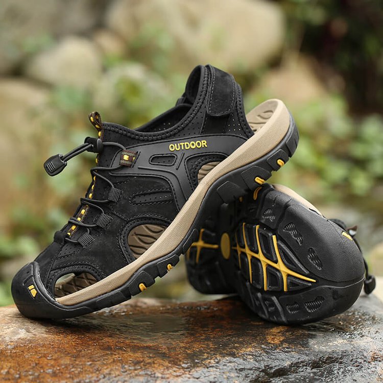 ✨  Perfect for Outdoor Adventures! ✨Men's Sport Sandals: Hiking! Beach! Water-Resistant! Closed Toe Leather!