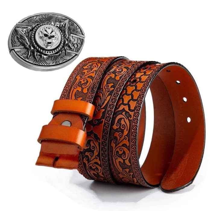 Fashion Punk Men's Genuine Leather Belt With Knife