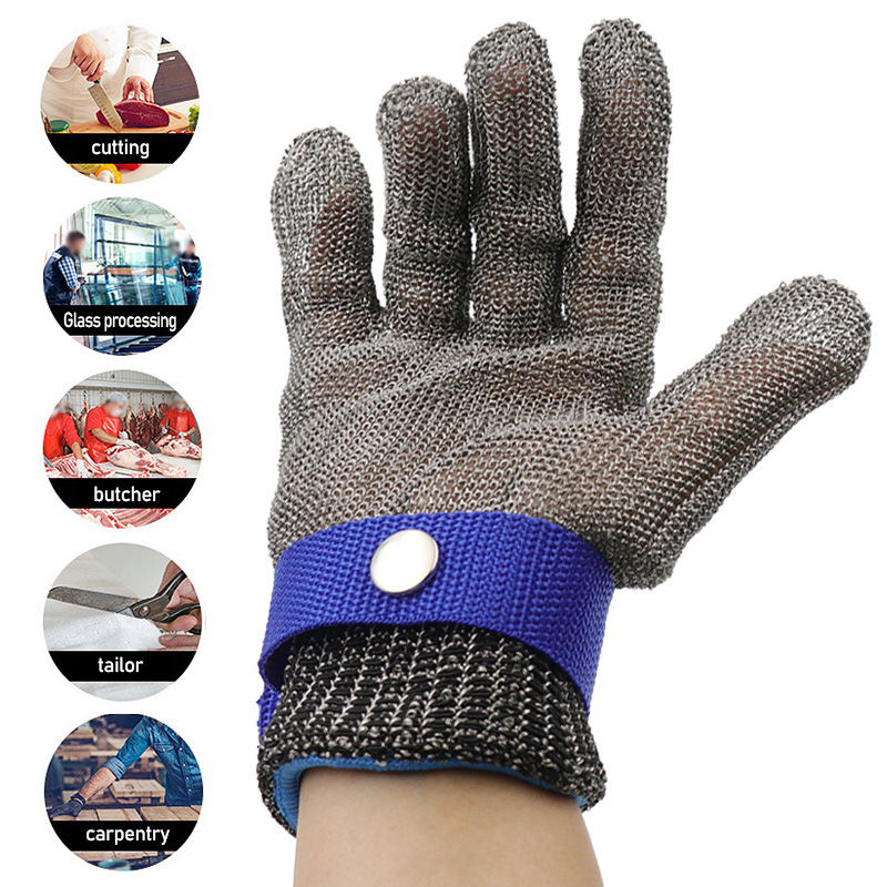 Anti-cutting metal gloves cutting and slaughtering chainsaw operation labor protection hand protection stainless steel wire gloves