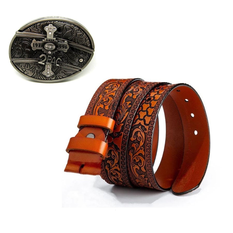 Fashion Punk Men's Genuine Leather Belt With Knife