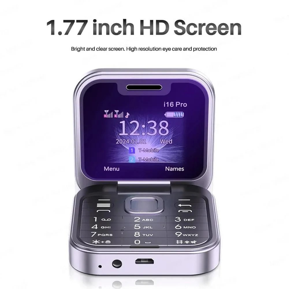 [Counter genuine]2024 New Mini Flip Mobile Phone 2 SIM Card Small Display Foldable Cell Phone