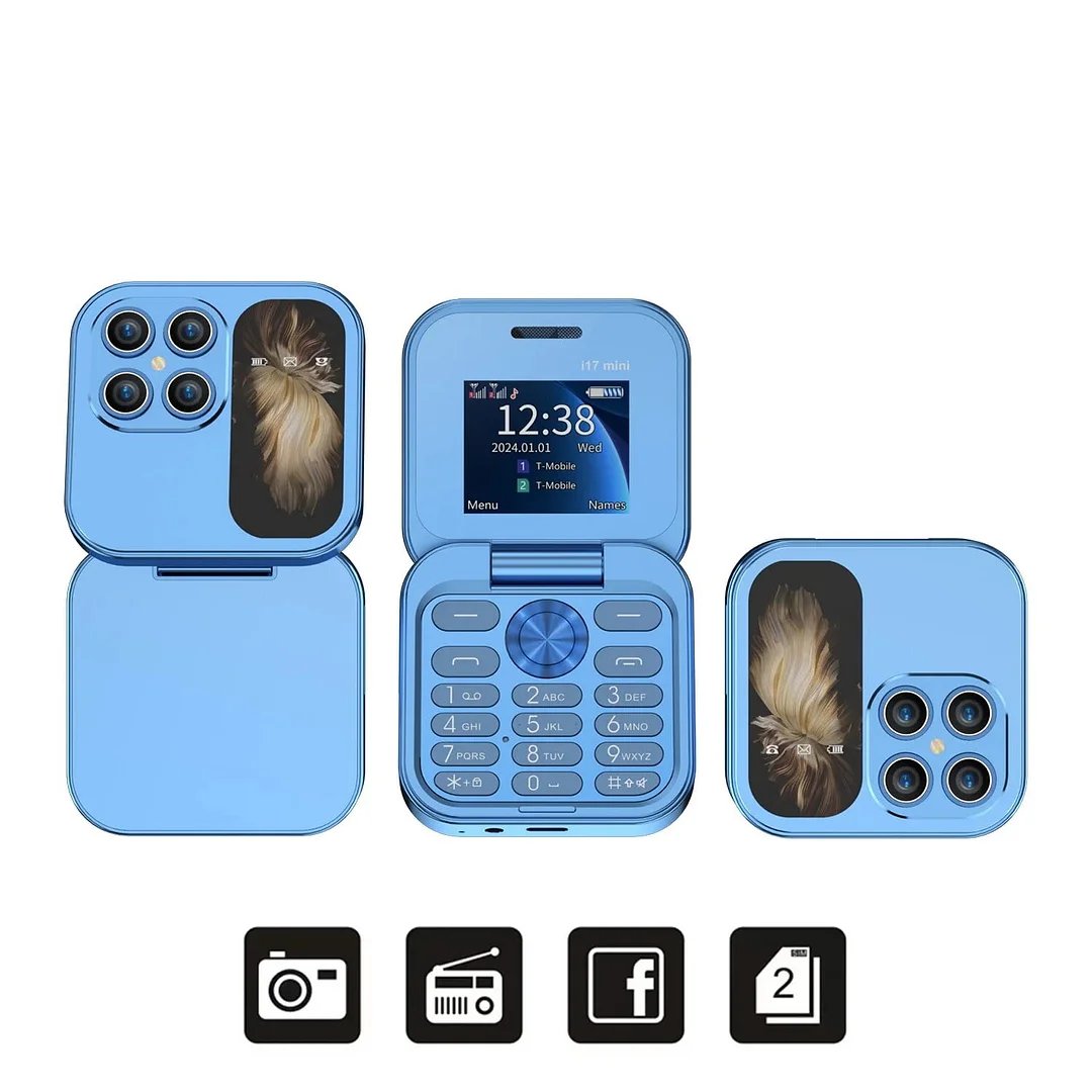 [Counter genuine]2024 New Mini Flip Mobile Phone 2 SIM Card Small Display Foldable Cell Phone