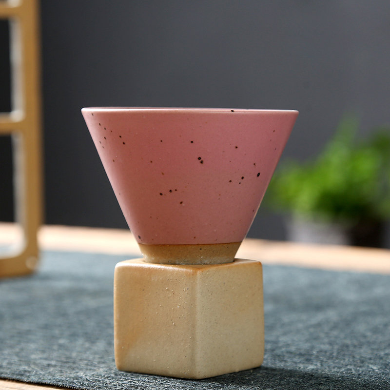 Handmade Ceramic Vintage Coffee Mug(Set includes base)