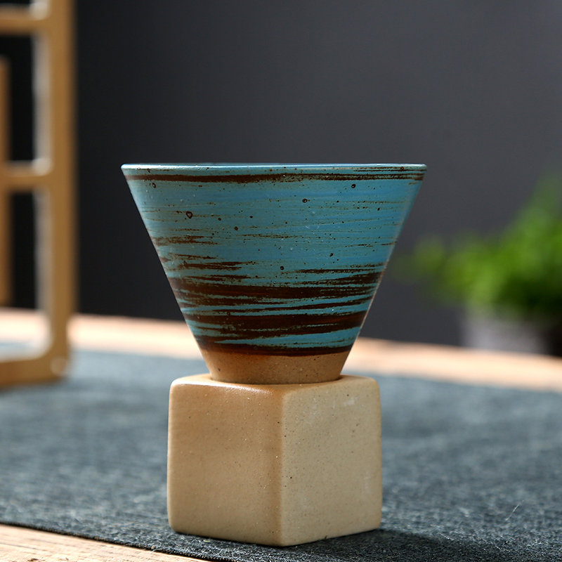 Handmade Ceramic Vintage Coffee Mug(Set includes base)