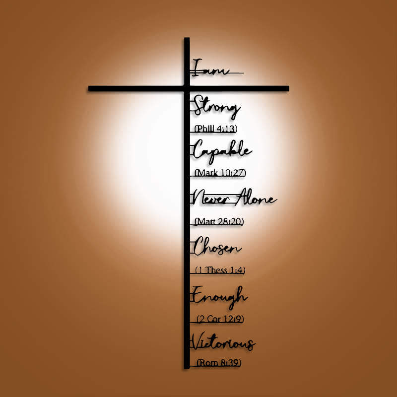 Christianartworkshop Biblical Verse Cross Metal Wall Decor: Daily Faith Reminder