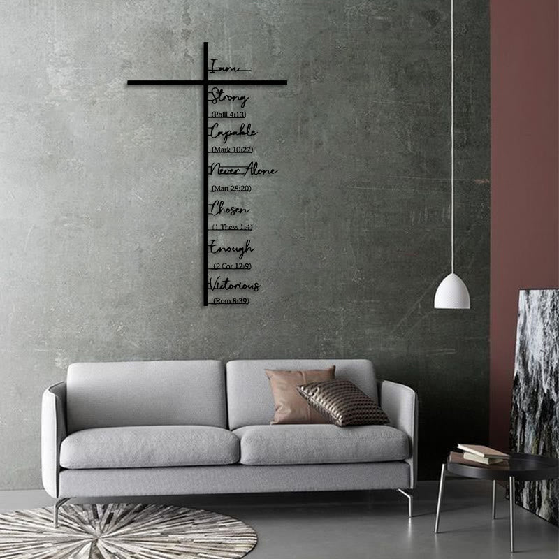 Christianartworkshop Biblical Verse Cross Metal Wall Decor: Daily Faith Reminder