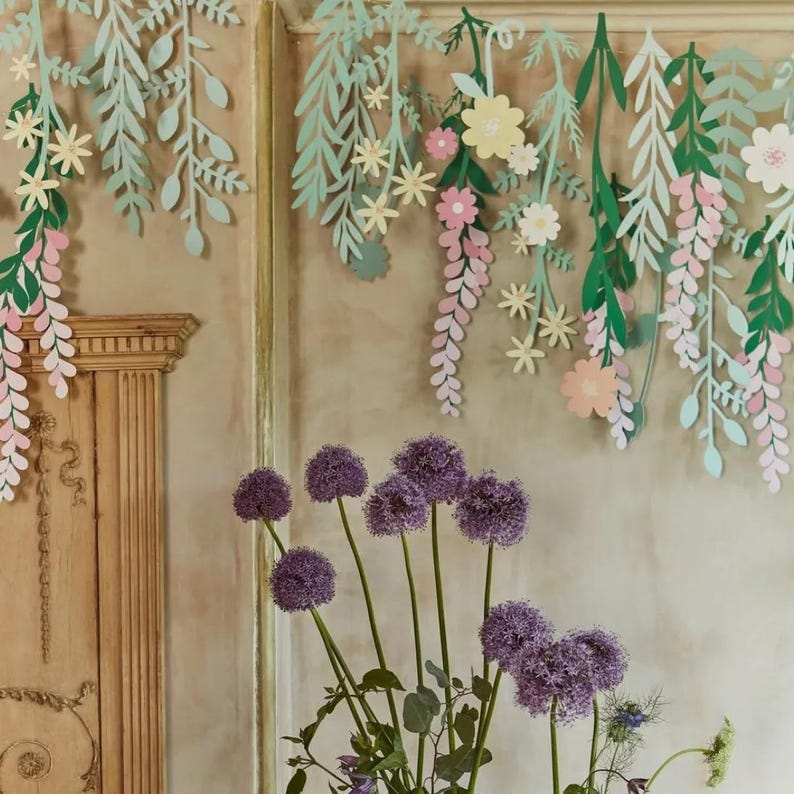 Leaves & Flowers Paper Garland Banner